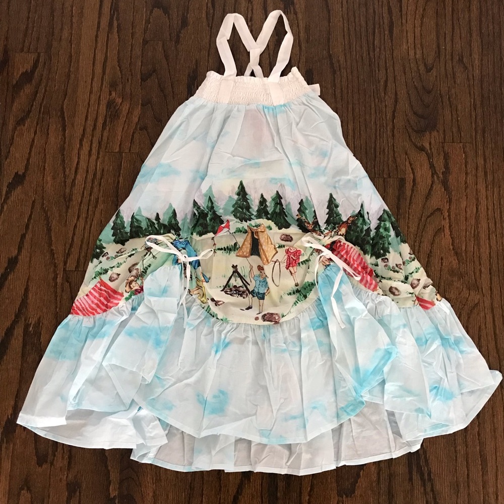 NWT Paper Wings Camping Print Smock Dress